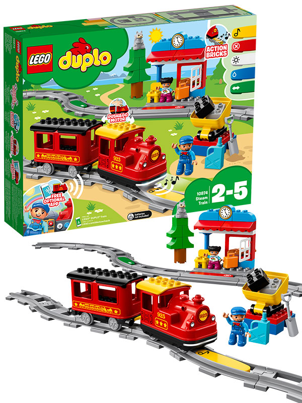 Advent stor Tvunget LEGO DUPLO Town 10874 Damptog - et komplet togsæt til de små med lys og lyd