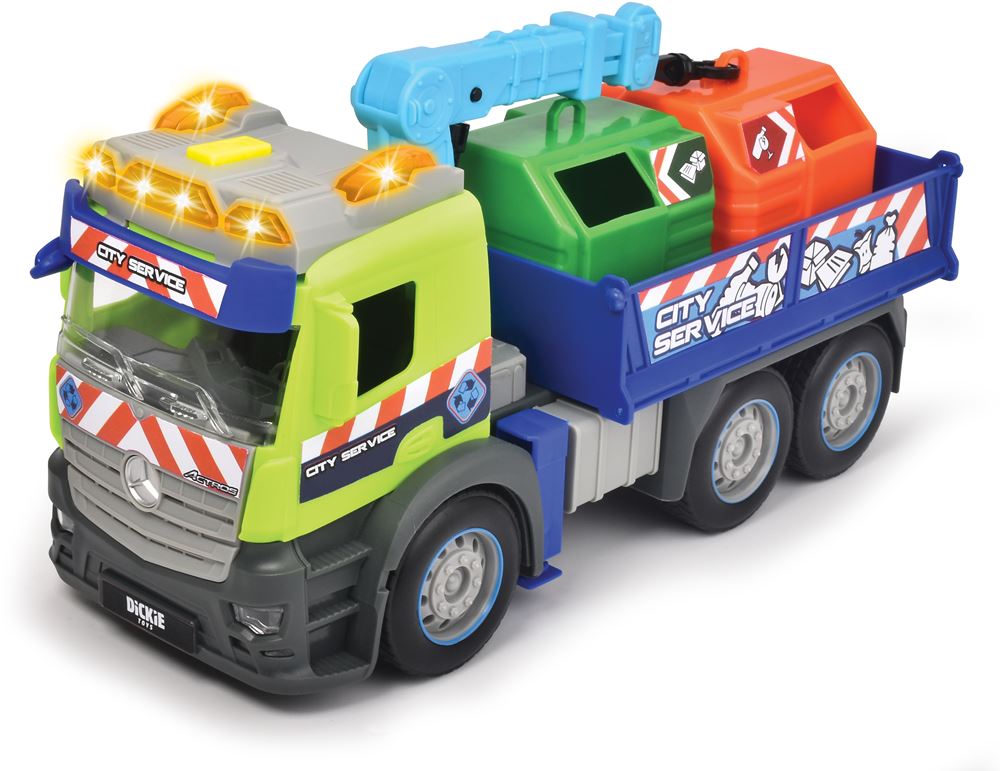 grå fødsel tapet Dickie Toys Action series - skraldebil med 2 containere 203745015