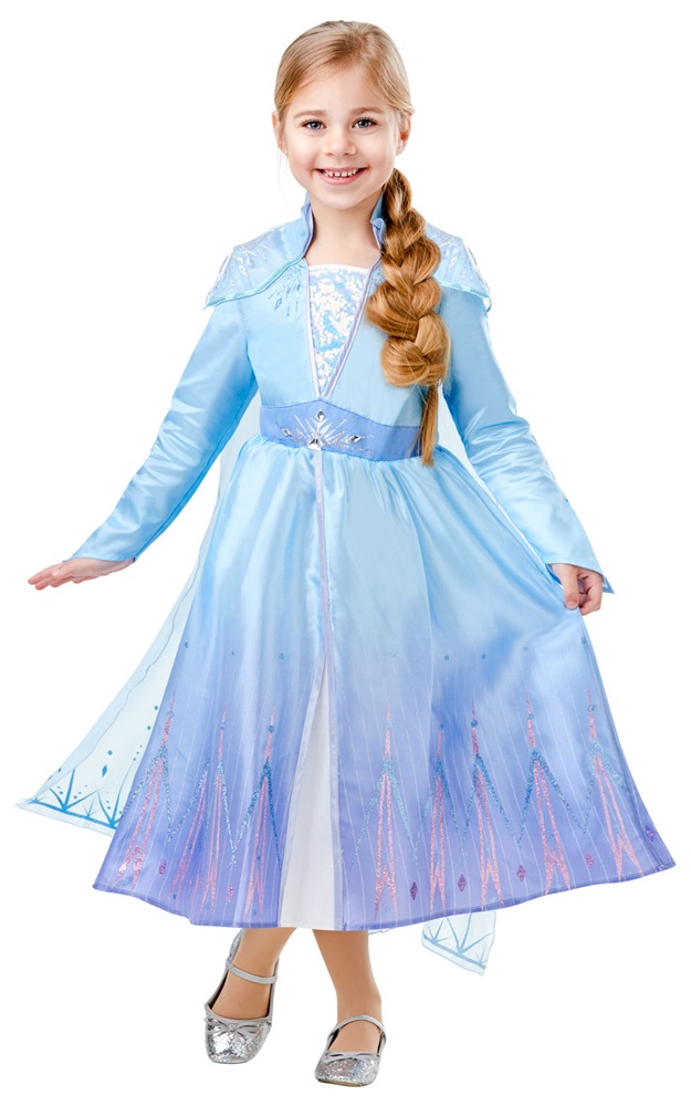 Falde sammen silhuet molekyle Disney Frozen 2 Elsa deluxe kjole - 5-6 år - 116 cm - 300491-M