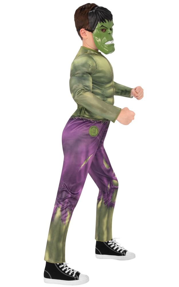 Hulk deluxe kostume - medium - 5-6 år heldragt og maske 300991M