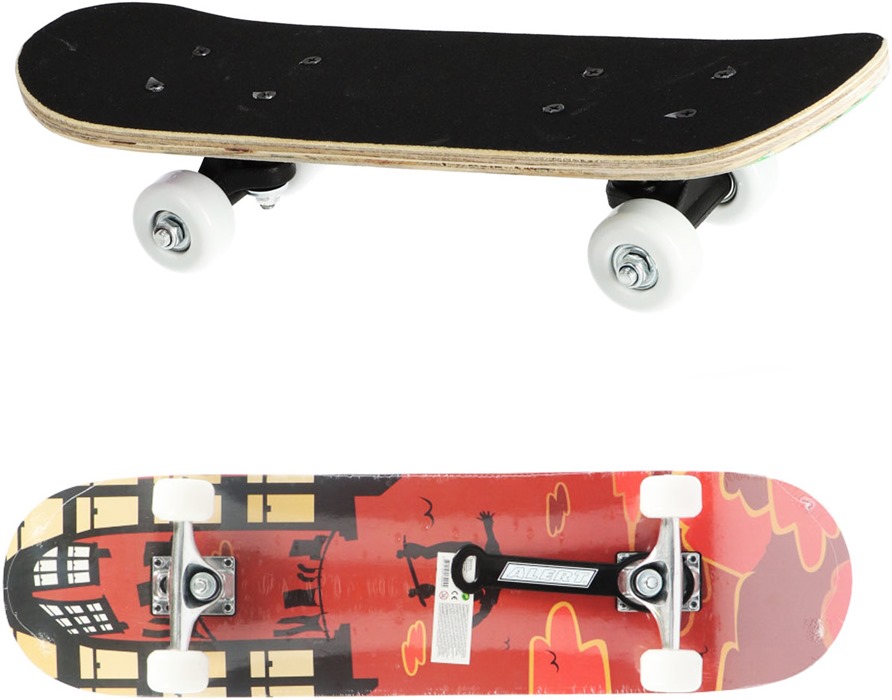 Alert Skateboard - sort mønster under - 79 cm