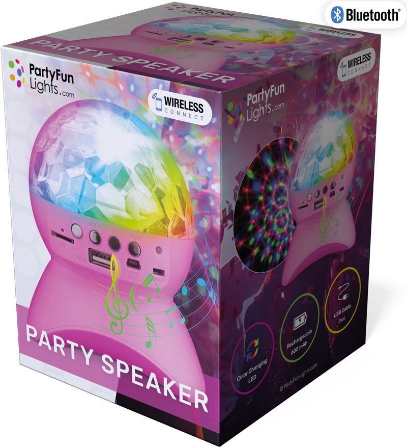 slutningen Inspiration oxiderer PartyFun Lights Bluetooth Party Speaker - højtaler med RGB-lys - pink 86478