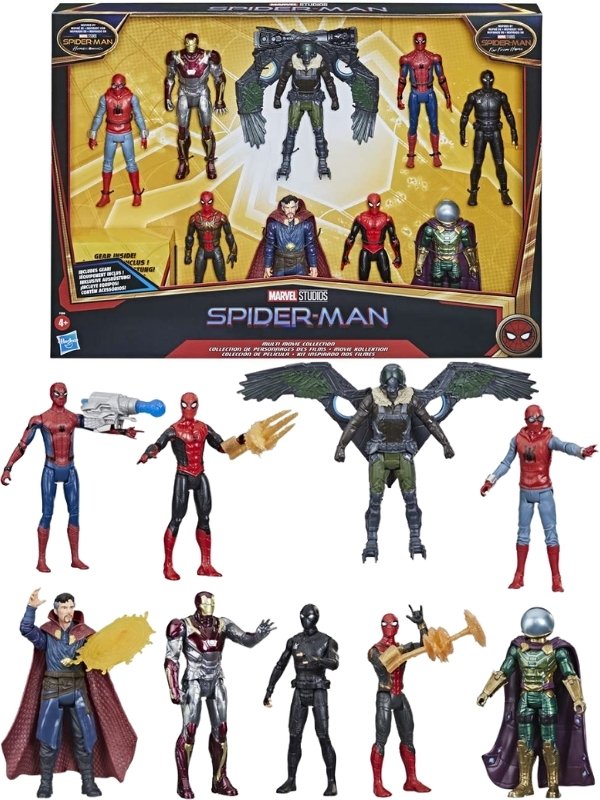 Kontoret Ringlet pence SpiderMan Multi Movie figurpakke - 9 actionfigurer af superhelte og skurker  - 15 cm F2906
