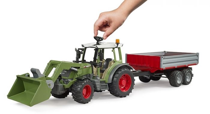 Bruder Fendt Vario 211 frontlæsser traktor med anhænger - 02182