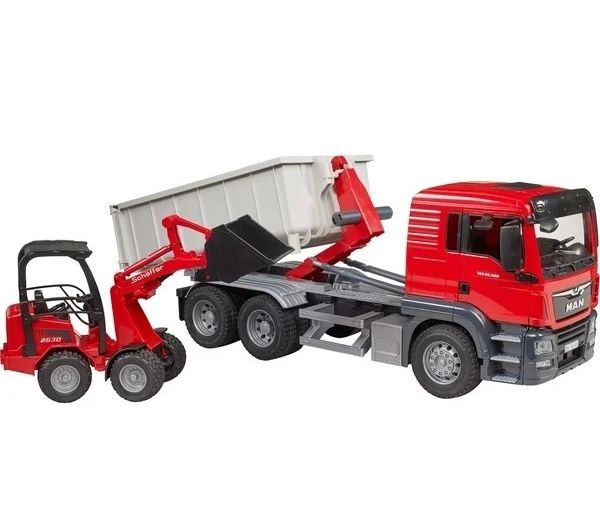 Bruder MAN TGS lastbil med container og kompaktlæsser - 03767
