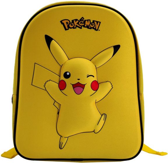 Pokemon junior rygsæk 32 cm - gul med 3D Pikachu