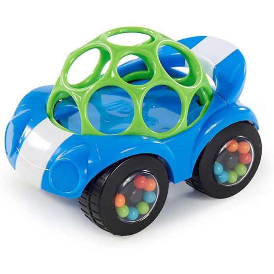 Bright Starts Oball Rattle & Roll Buggie - blå lekebil med fargerike perler i hjulene