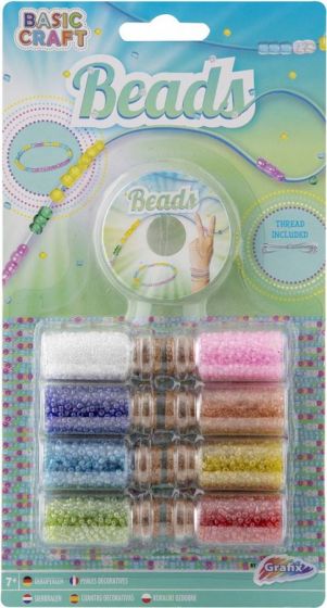 Grafix pysselpaket smycken - pärlor med tråd - 8 färger