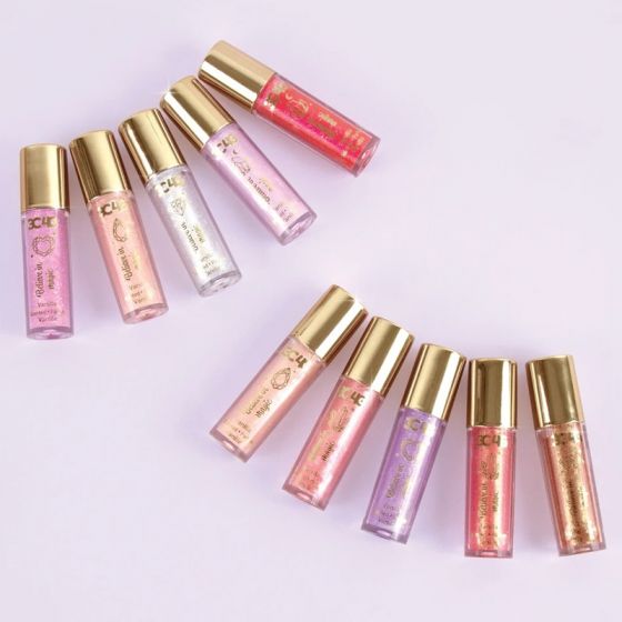 Make it Real 3C4G Pink and Gold Lip gloss set - 10 mini-lipglosser med vaniljeduft
