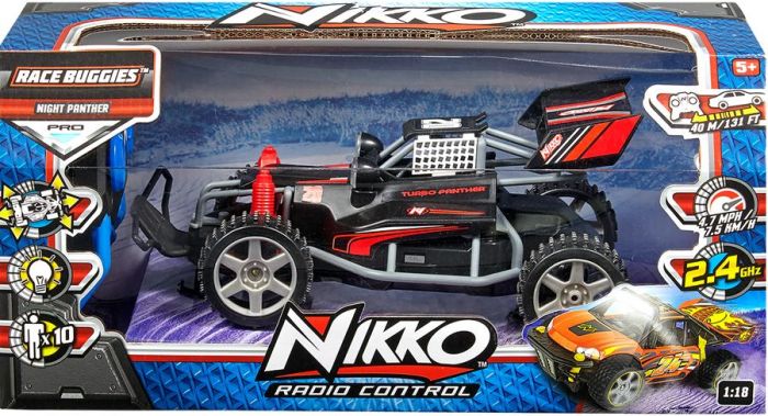 Nikko RC Turbo 2.4GHz Night Panther radiostyrt bil med LED-lys - rød