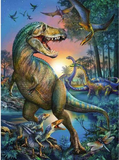 Ravensburger XXL Pussel 150 bitar - Dinosaurier i solnedgång