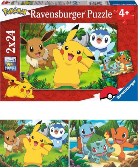 Ravensburger Pokemon puslespil 2x24 brikker - Pikachu og venner