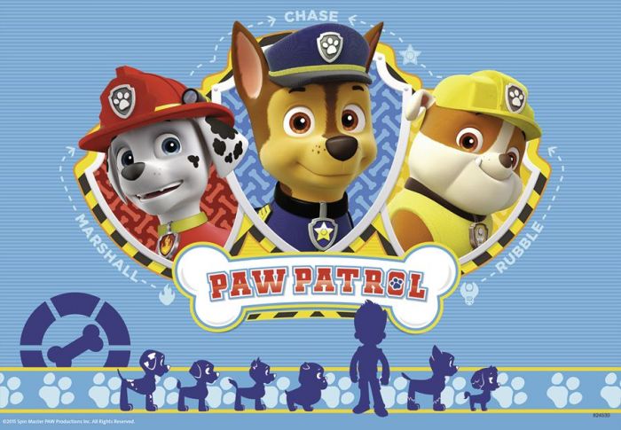 Ravensburger PAW Patrol puslespill 2x12 brikker - Marshall, Chase og Rubble
