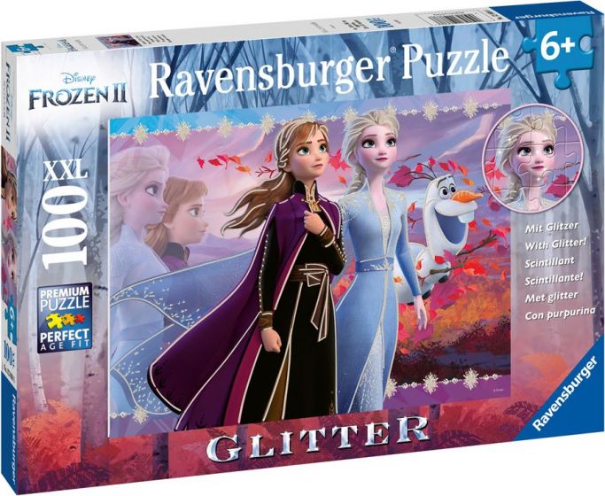 Ravensburger pussel 100 bitar - Disney Frozen 2 Elsa och Anna - med glitter