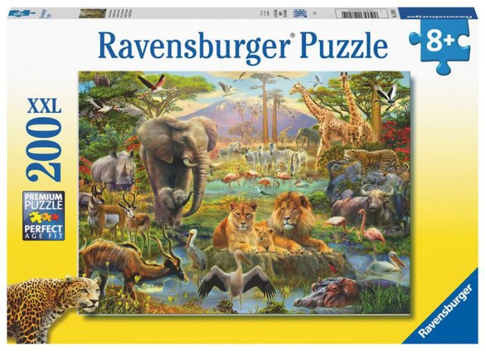 Ravensburger XXL puslespil 200 brikker - dyrene på savannen