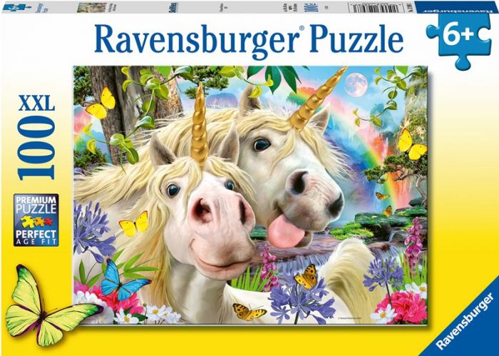 Ravensburger XXL puslespill 100 brikker - enhjørninger og regnbue
