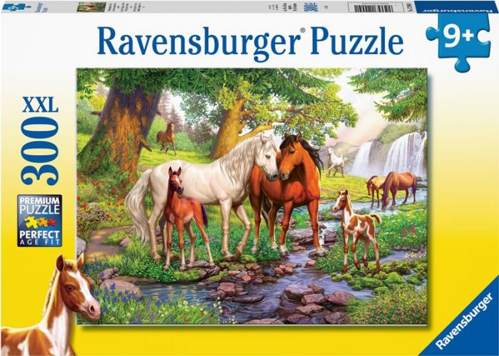 Ravensburger pussel 300 bitar - hästar vid floden