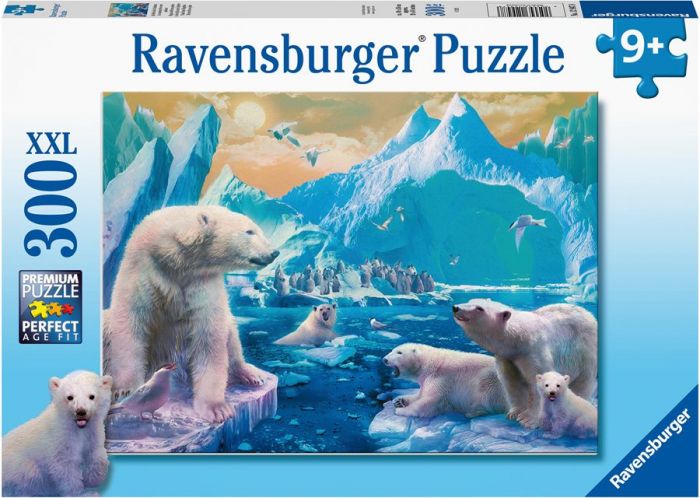 Ravensburger XXL puslespill 300 brikker - isbjørner og pingviner på isflak