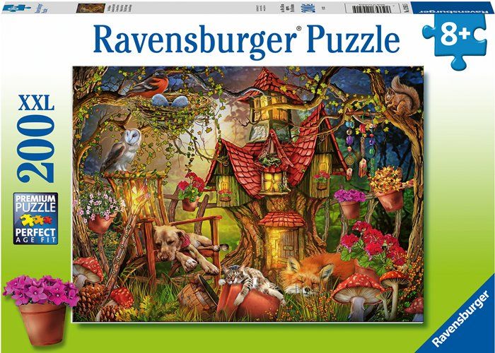Ravensburger XXL puslespill 200 brikker - Huset i skogen med forskjellige dyr