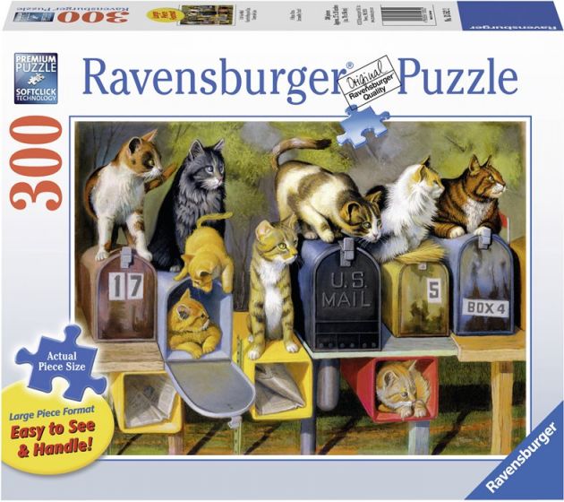 Ravensburger puslespill 300 brikker - Kattene har fått post - stort format