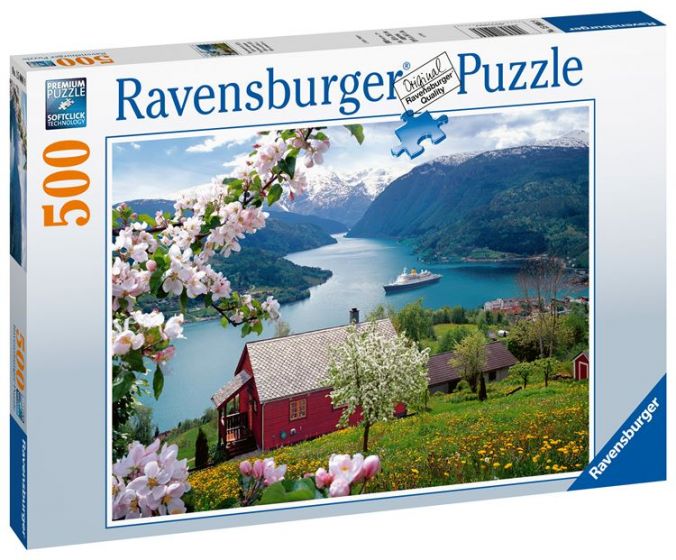Ravensburger pussel 500 bitar - blomning i norsk fjord