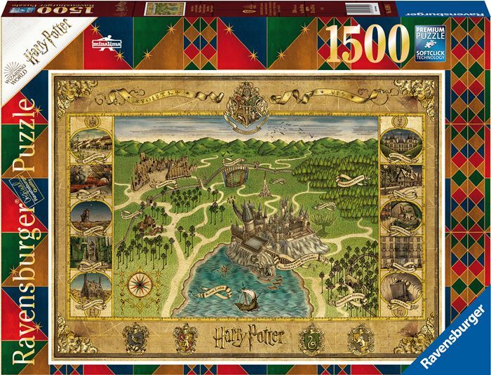 Ravensburger Harry Potter puslespill 1500 brikker - kart over Galtvort