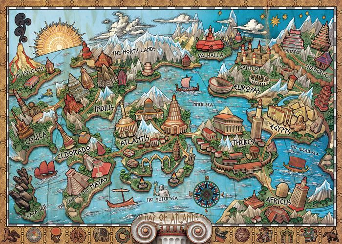 Ravensburger puslespill 1000 brikker - kart av Atlantis
