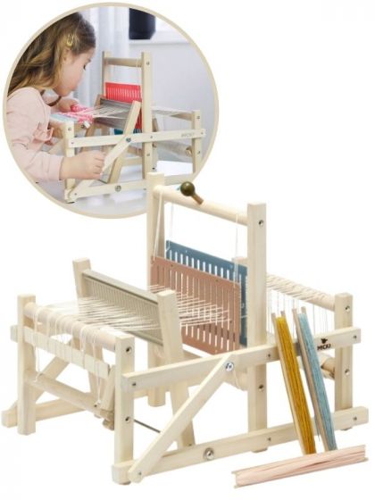 Micki Vevstol i tre - bordvev med garn til barn - vevbredde 15 cm