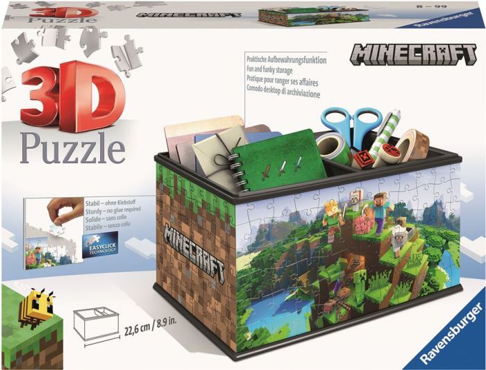 Ravensburger Minecraft 3D puslespill 216 brikker - skattkiste oppbevaringsboks