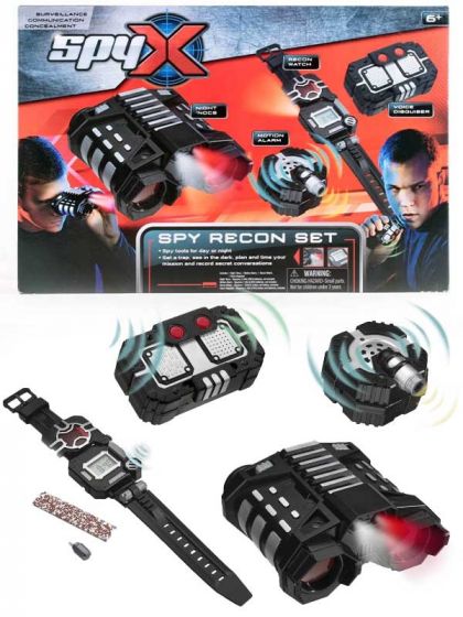 SpyX Recon Set - spionset med klocka, nattkikare, rörelsesensor och röstförvrängare