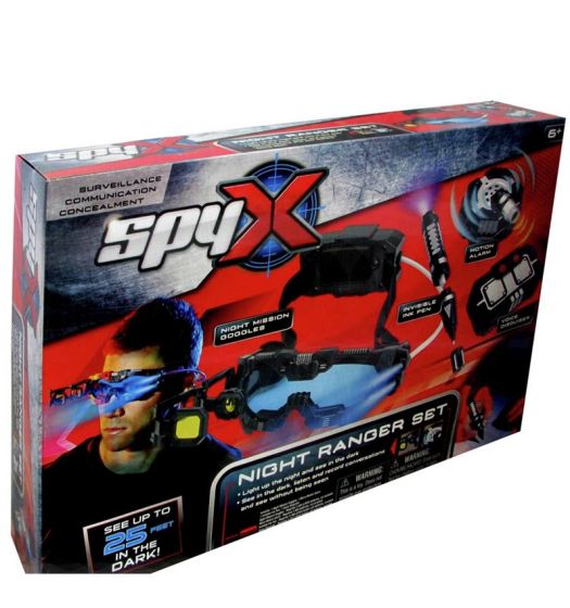 SpyX Night Ranger Set - spionset med nattglasögon, penna med osynligt bläck, rörelselarm och röstförvrängare