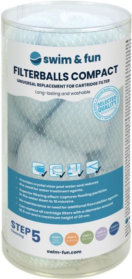 Swim & Fun Filterballs kompakt tube - lang holdbarhet og vaskbar
