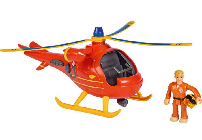 Brandmand Sam helikopter med pilot - lys og lyd - 28 cm