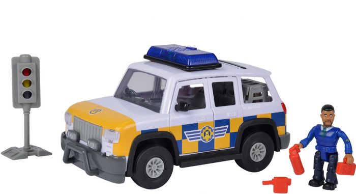 Brannmann Sam figursett - Politibil med figur og tilbehør - med lys og lyd