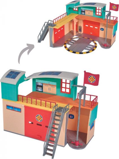 Brandman Sam brandstation med ljus och ljud - en figur och tillbehör följer med