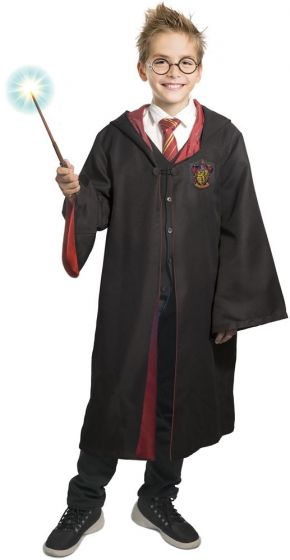 Harry Potter Gryffindor Deluxe kostyme 5-7 år - med kappe, skjorte med slips, briller og tryllestav