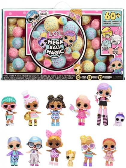 LOL Surprise Mega Ball Magic med 12 dockor att samla på och över 60 överraskningar