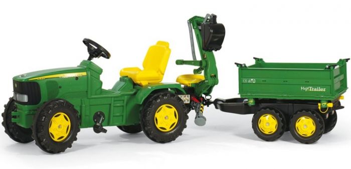 Rolly Toys rollyMega: Grønn tilhenger med side- og baktipp til tråtraktor