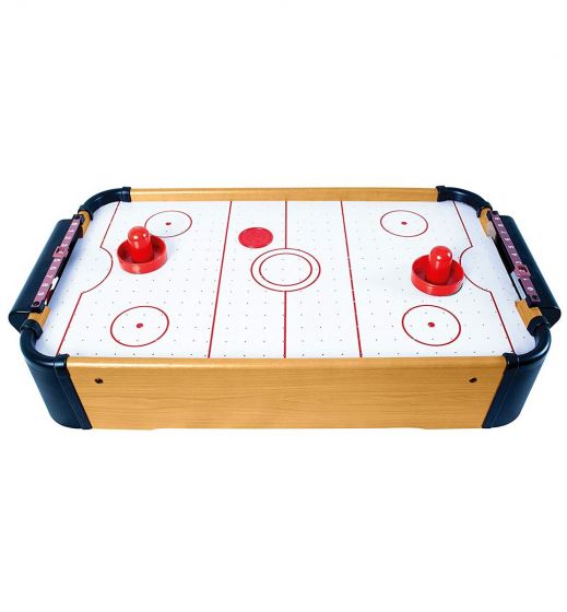 Air hockey batteridrivet minibordsspel med poängräknare