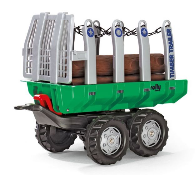 Rolly Toys rollyTimber: Tømmerhenger med tippfunksjon - tilhenger med tømmer til tråtraktor