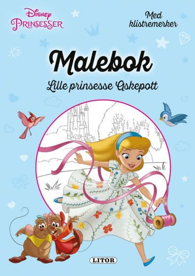 Disney Princess malebok med klistremerker - Lille prinsesse Askepott