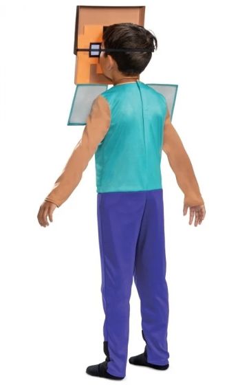 Minecraft Steve kostyme med maske - størrelse 7-8 år