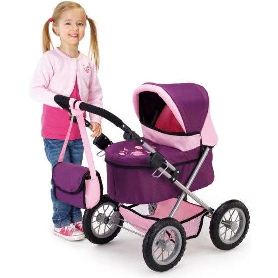 Bayer Design Trendy dukkevogn med stelleveske - lilla og rosa