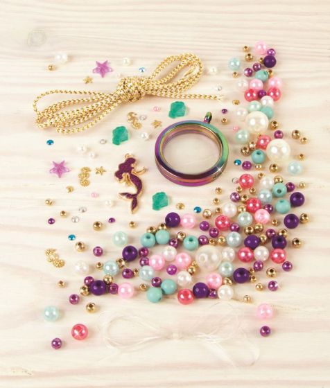Make it Real Mermaid Treasure perlesett - lag din egen medaljong, ring og armbånd med fargerike perler