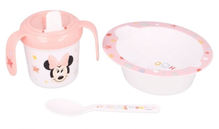 Disney Minni Mus - Mitt første servise - frokostsett i plast - kopp, skål og skje