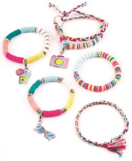 Make it Real Summer Vibes Heishi perlesett - lag fargerike armbånd med anheng - 531 deler