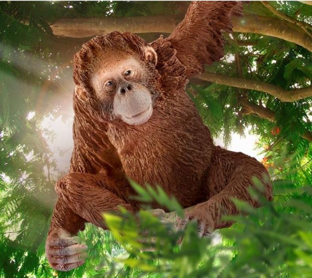 Schleich Orangutang, hunndyr - figur med bevegelig arm