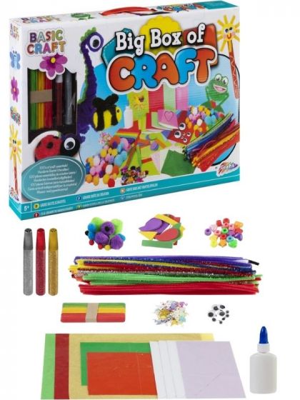 Grafix pyssellåda med piprensare, pompoms, färgglada pappersark och mer - fler än 100 delar