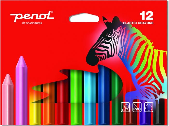 Penol plastfarger - 12 fargestifter