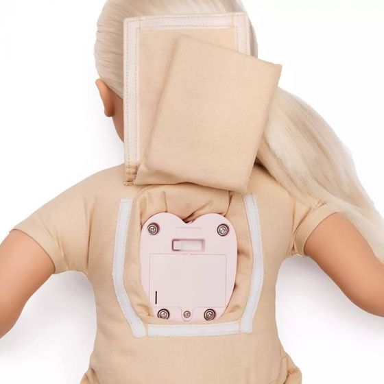 Skrållan talande docka - docka med blont hår, t-shirt och tyllkjol - 45 cm